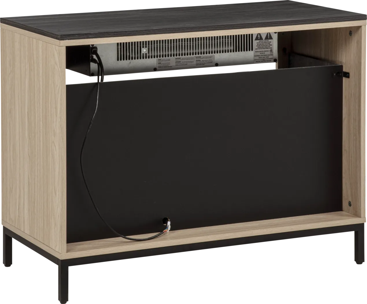 Abline Light Brown 34 in. Console with Electric Fireplace - Thumbnail - Image 4