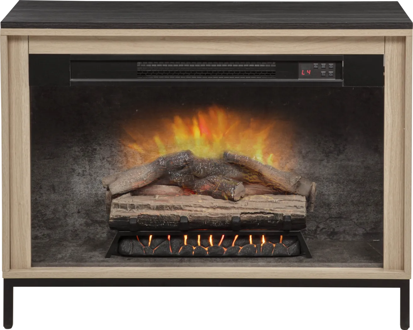Abline Light Brown 34 in. Console with Electric Fireplace - Thumbnail - Image 5