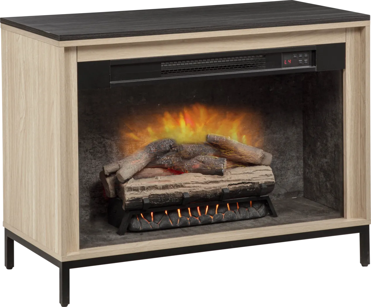 Abline Light Brown 34 in. Console with Electric Fireplace - Thumbnail - Image 9