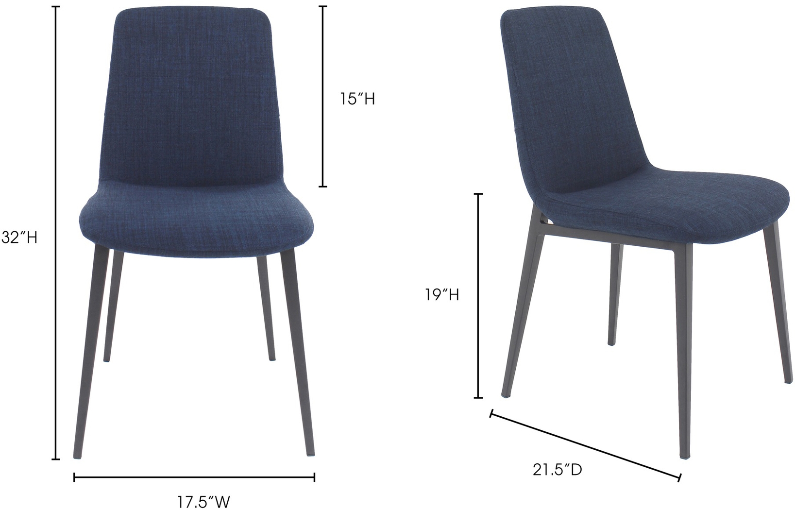 Aboyne Blue Side Chair, Set of 2 - Thumbnail - Image 8