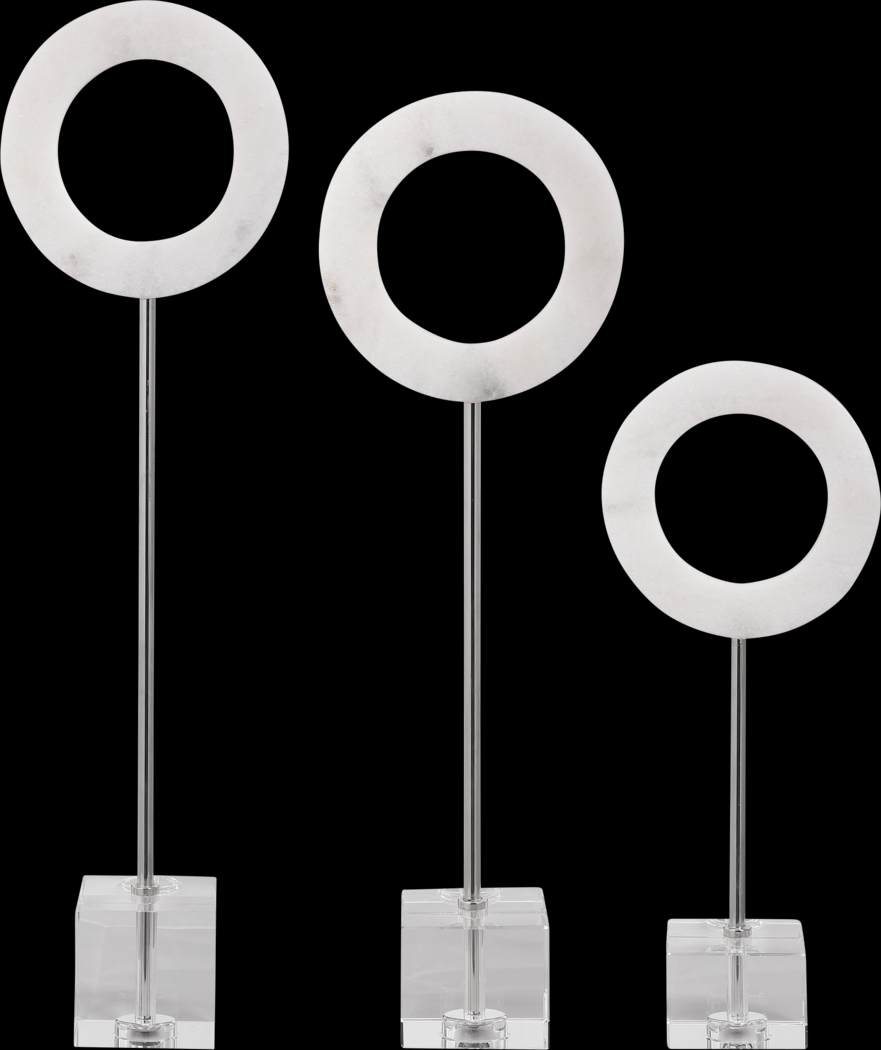 Abraina White Sculpture, Set of 3 - Thumbnail - Image 1