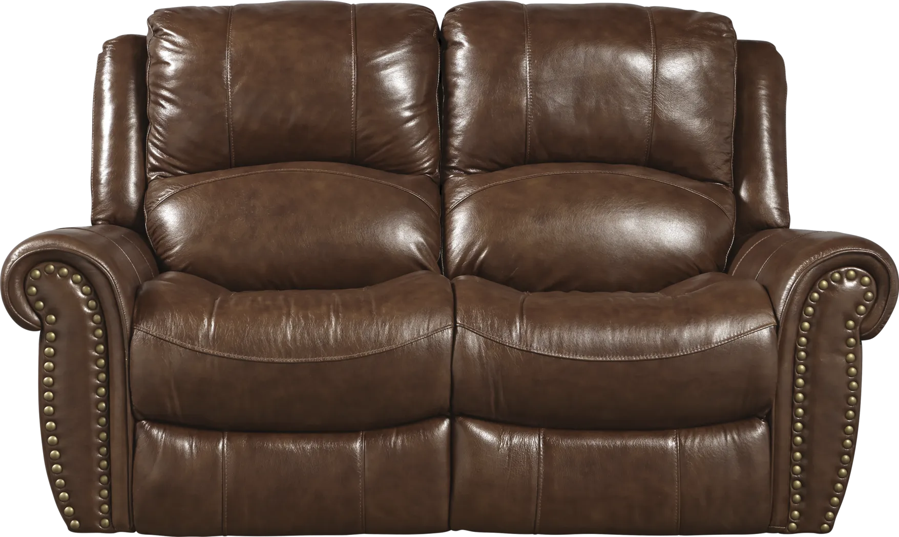 Abruzzo Brown Leather Power Reclining Loveseat - Thumbnail - Image 1