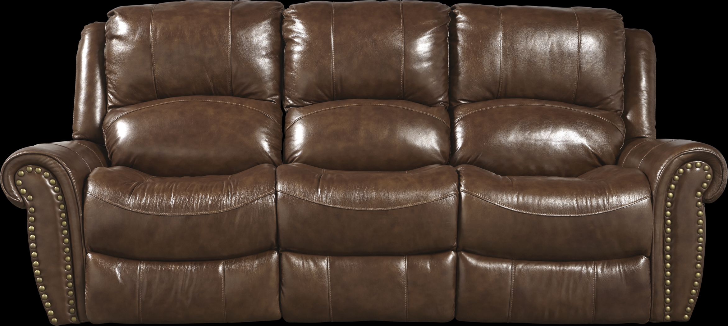 Abruzzo Brown Leather Power Reclining Sofa - Thumbnail - Image 1