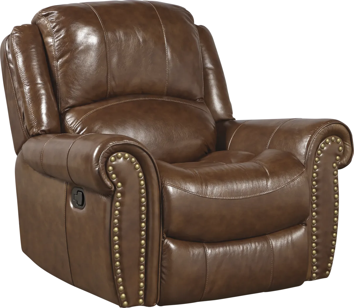 Abruzzo Brown Leather Glider Recliner - Thumbnail - Image 2