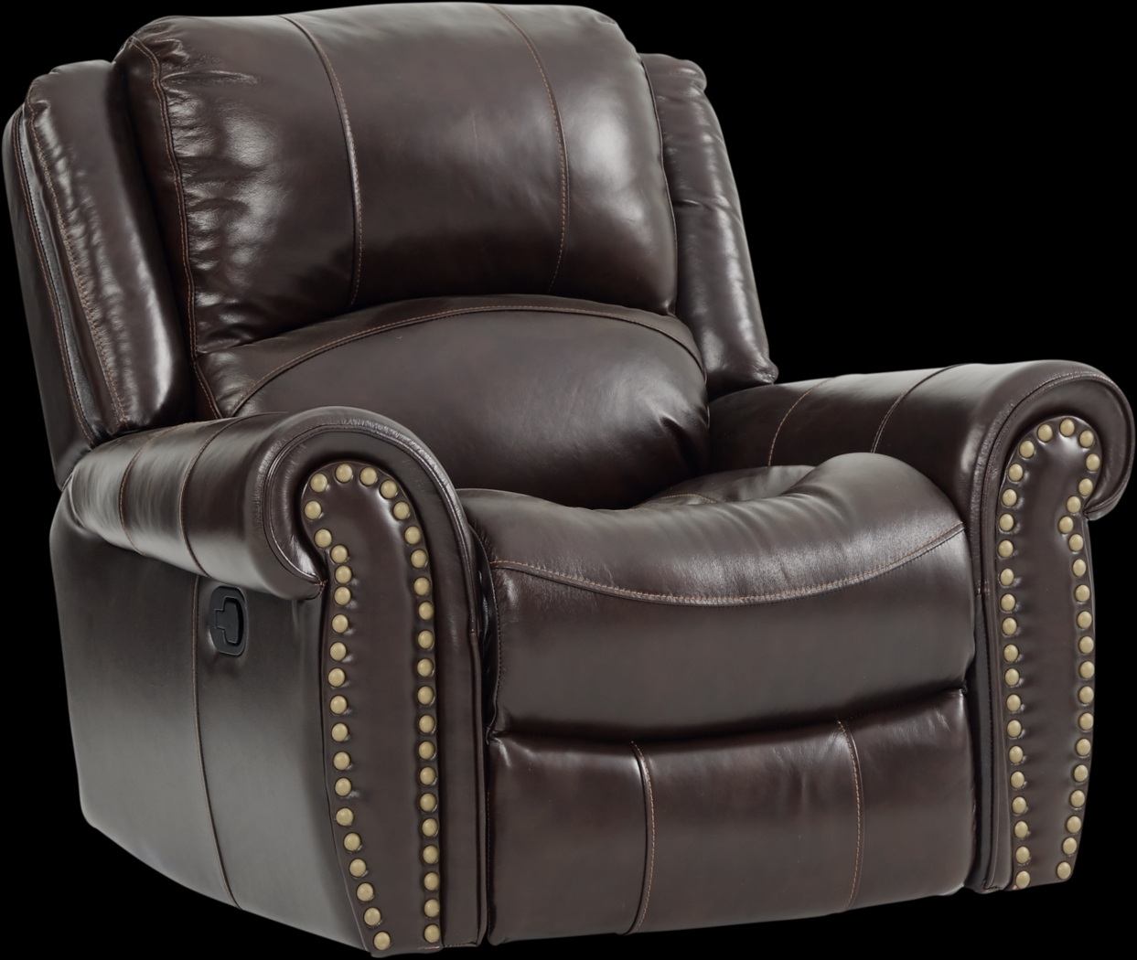 Abruzzo Burgundy Leather Glider Recliner - Thumbnail - Image 1