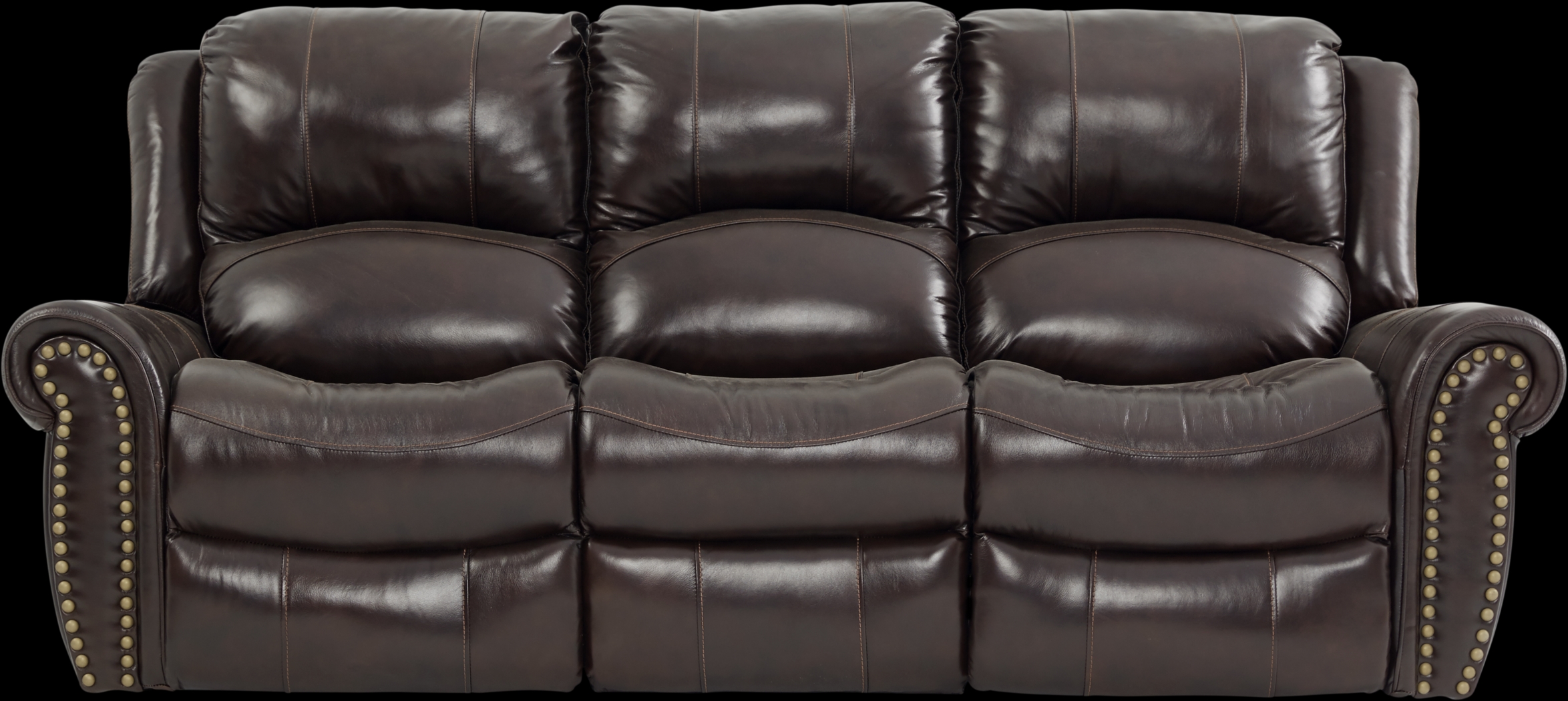 Abruzzo Burgundy Leather Power Reclining Sofa - Thumbnail - Image 1