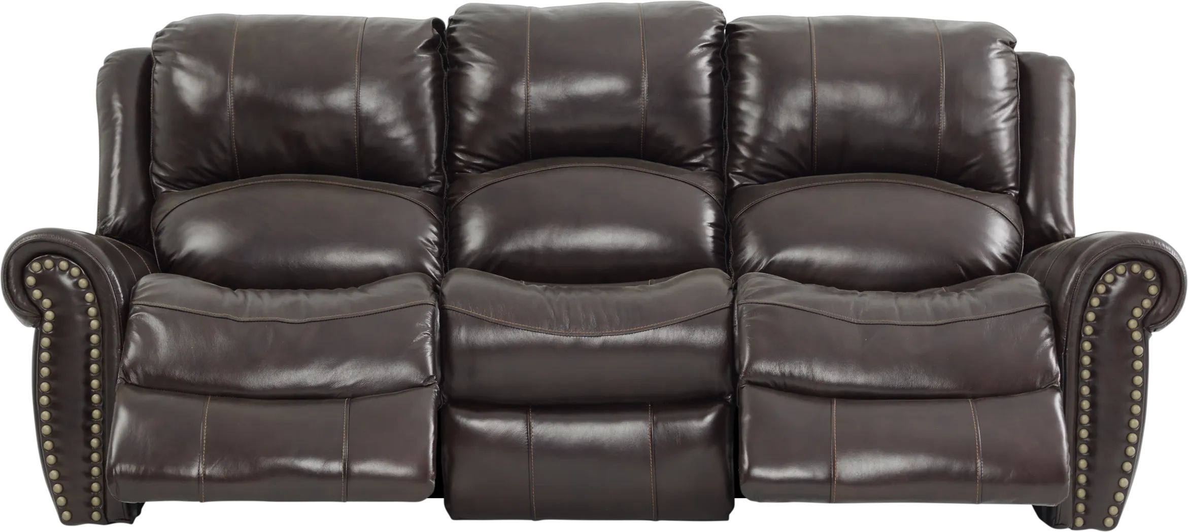 Abruzzo Burgundy Leather Power Reclining Sofa - Thumbnail - Image 2