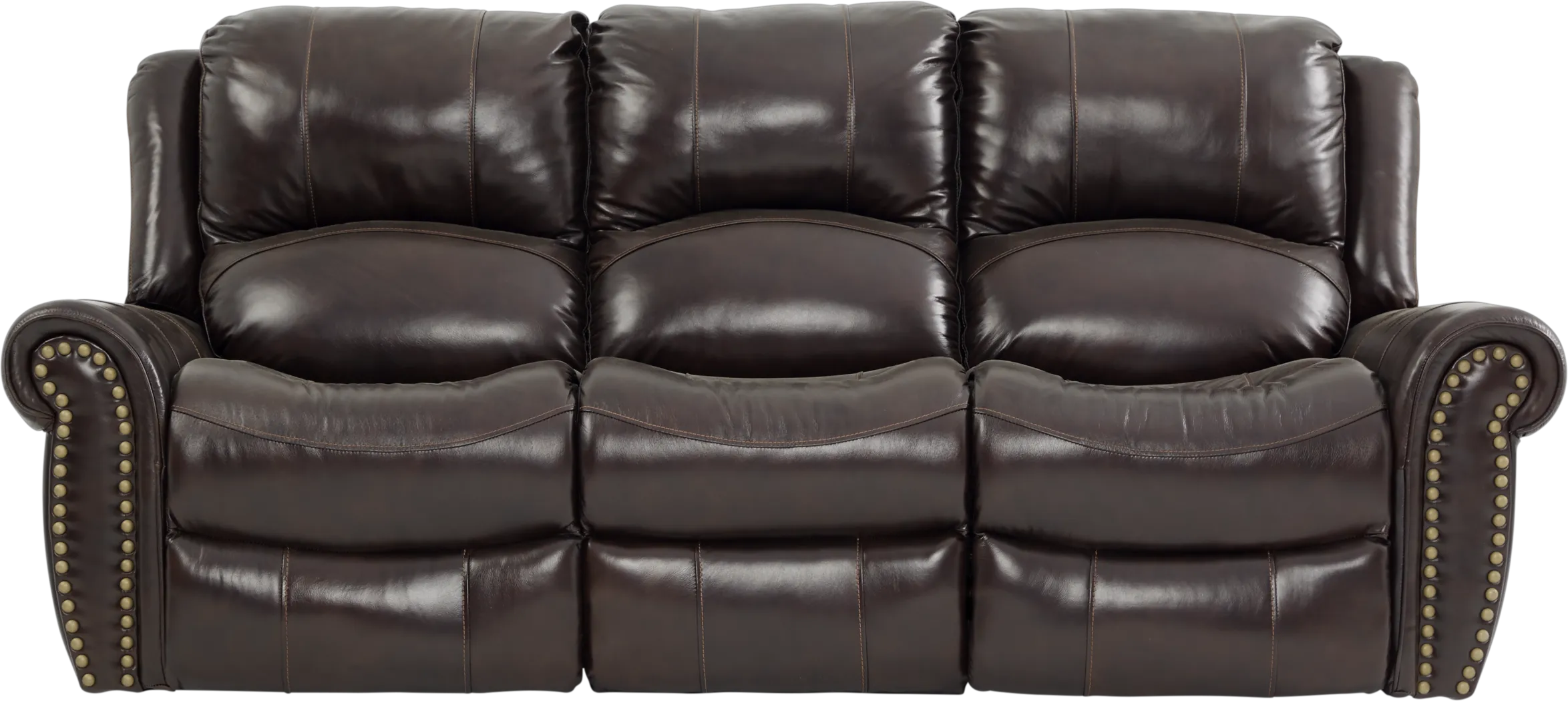 Abruzzo Burgundy Leather Power Reclining Sofa - Thumbnail - Image 1