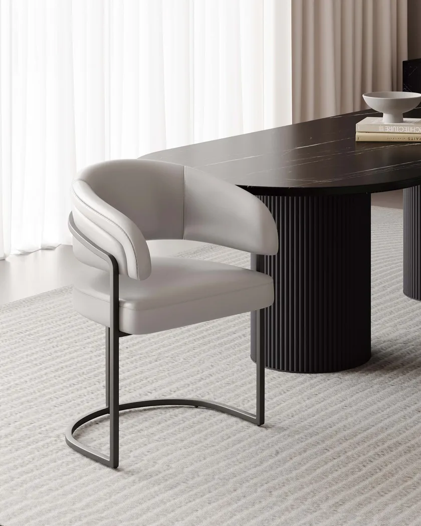 Absalom Light Gray Arm Chair - Thumbnail - Image 2