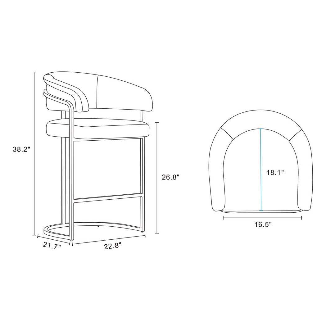 Absalom White Counter Height Stool - Thumbnail - Image 3
