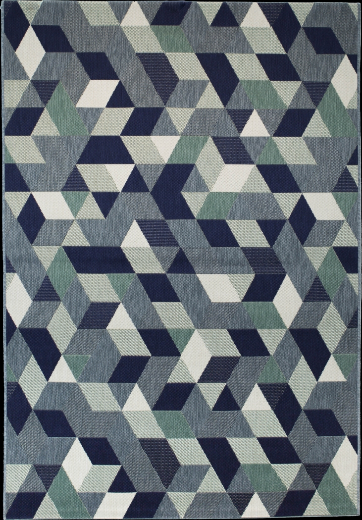 Absalon Blue 7'10 x 10' Indoor/Outdoor Rug - Thumbnail - Image 1