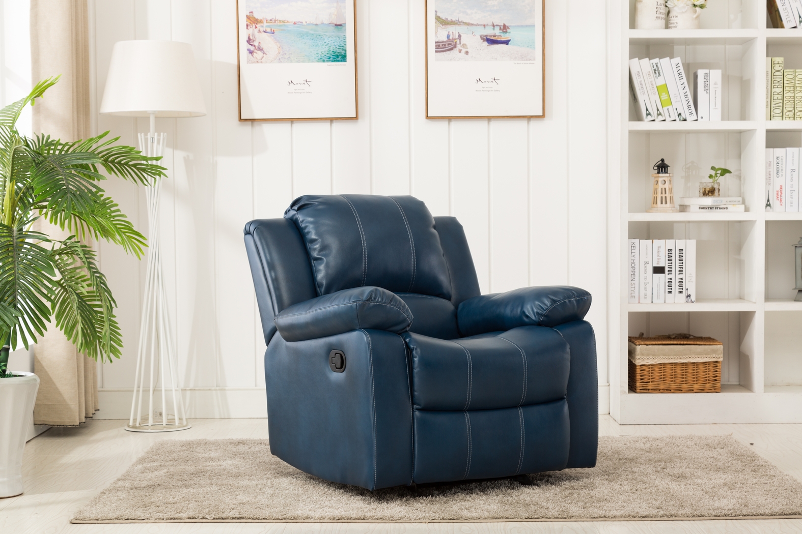 Absecon Blue Rocker Recliner - Thumbnail - Image 7