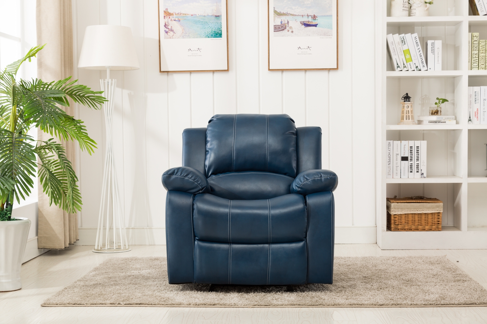 Absecon Blue Rocker Recliner - Thumbnail - Image 9