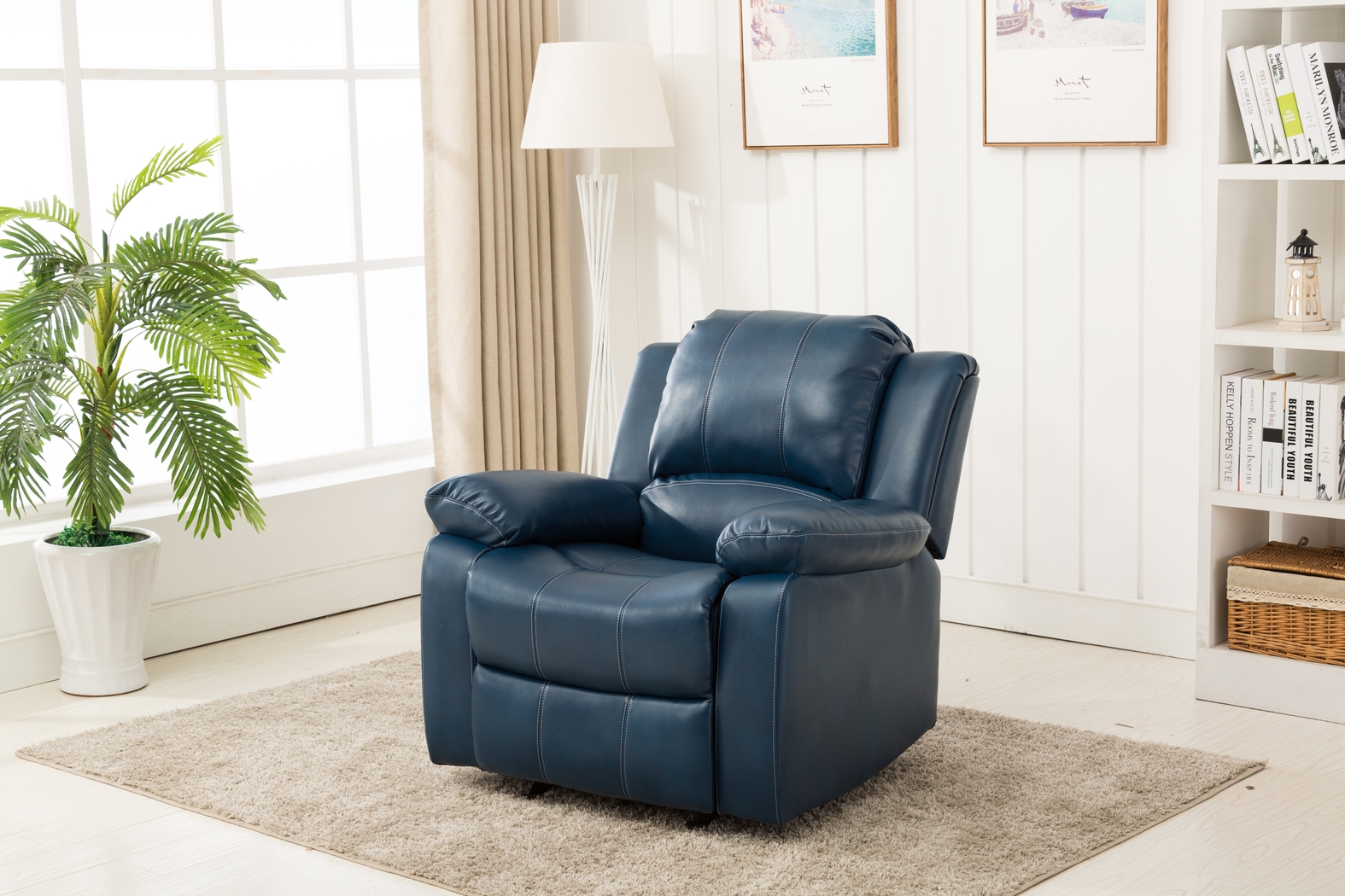Absecon Blue Rocker Recliner - Thumbnail - Image 10