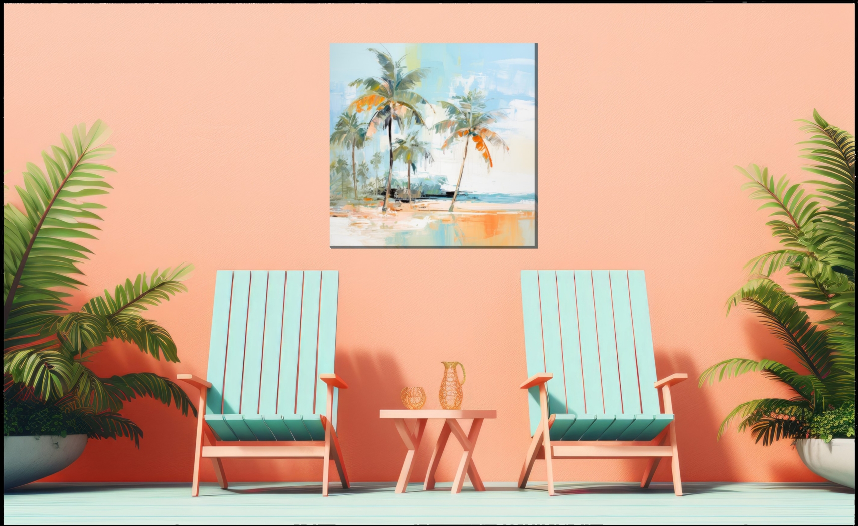 Abstract Palms Outdoor/Indoor Wall Art - Thumbnail - Image 2