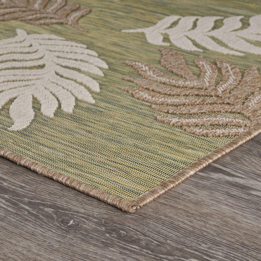 Abuhi Tan/Green 5' x 7' Indoor/Outdoor Rug - Thumbnail - Image 4