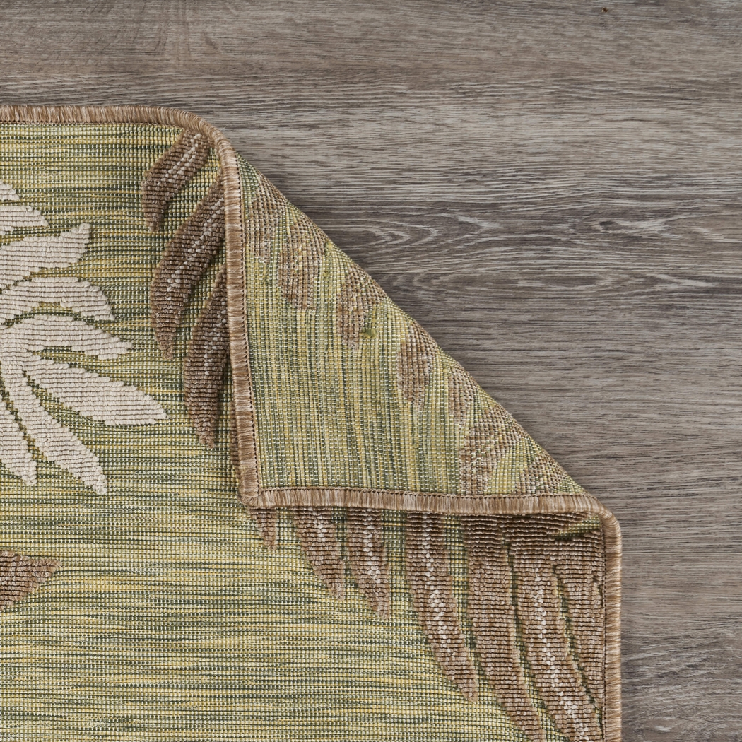 Abuhi Tan/Green 5' x 7' Indoor/Outdoor Rug - Thumbnail - Image 5