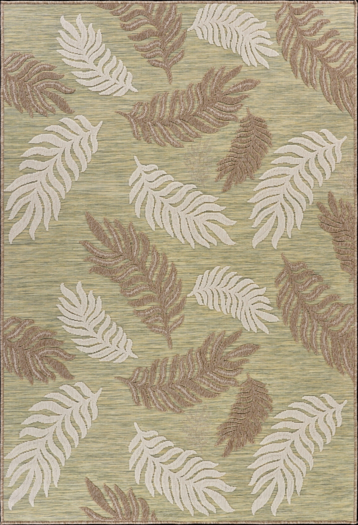 Abuhi Tan/Green 5' x 7' Indoor/Outdoor Rug - Thumbnail - Image 1