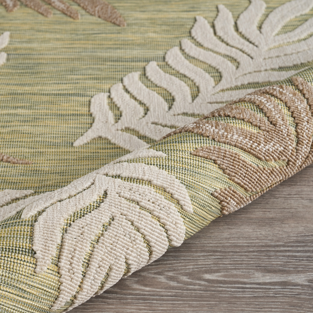 Abuhi Tan/Green 7'9 x 9'9 Indoor/Outdoor Rug - Thumbnail - Image 6