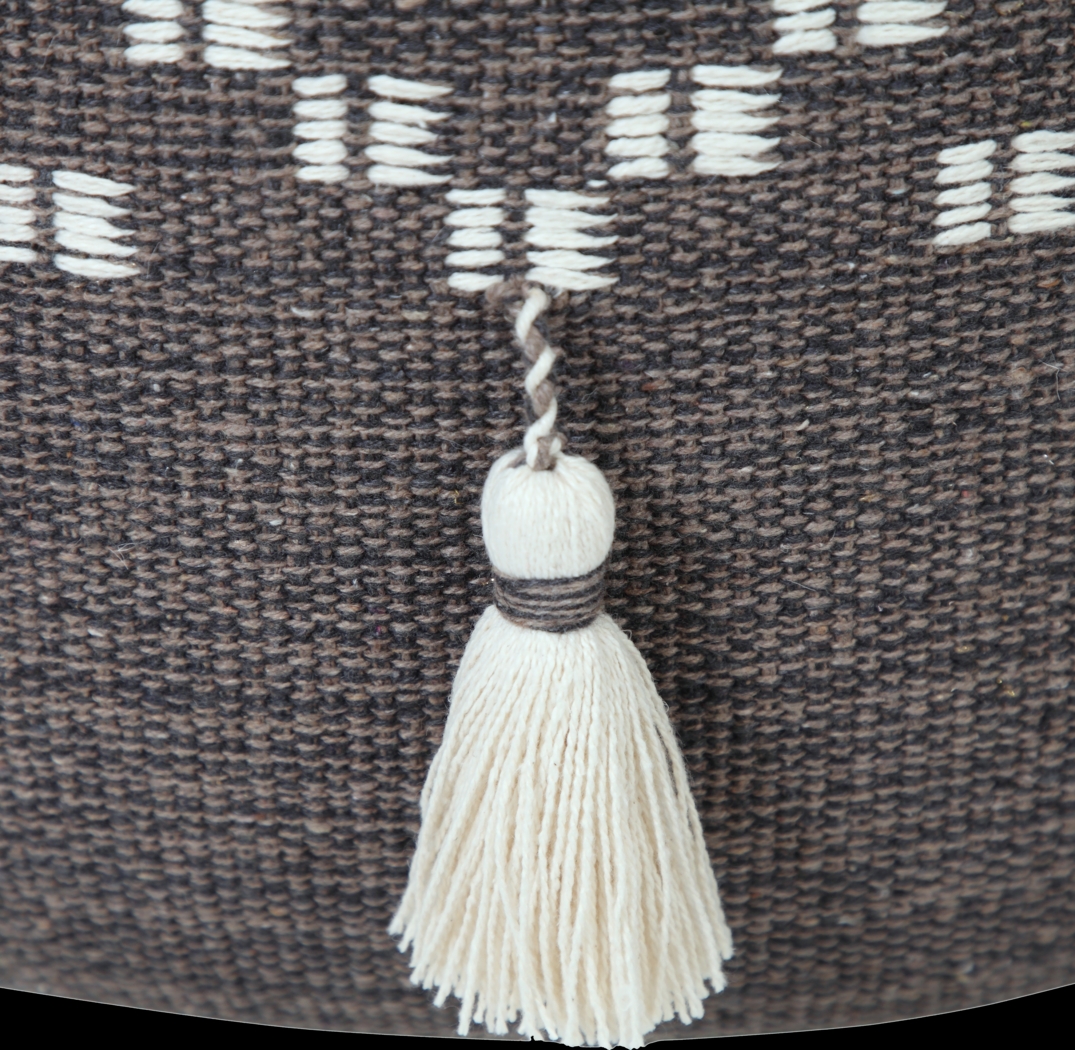 Abumaz Gray/Tan Pouf - Thumbnail - Image 5