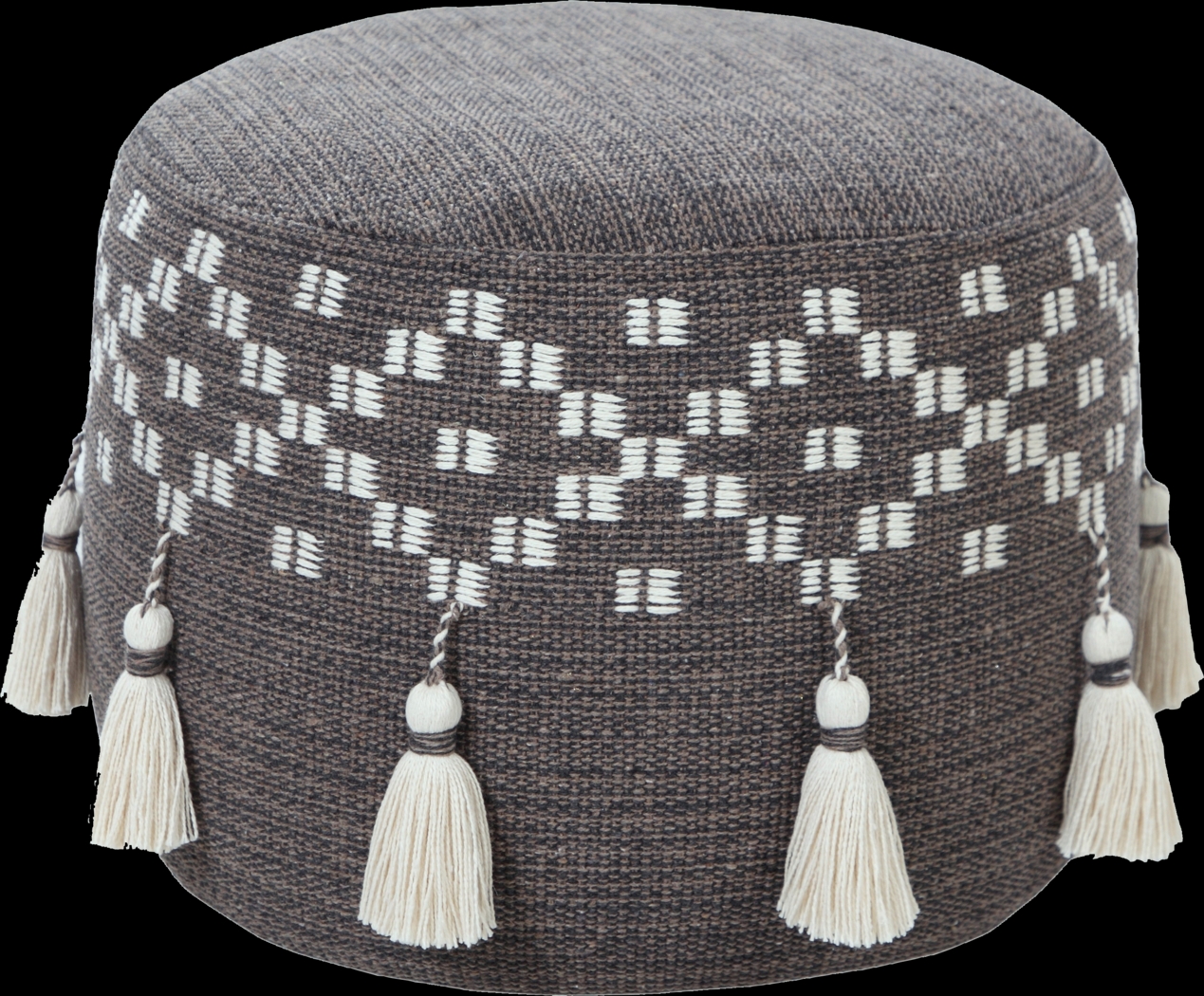 Abumaz Gray/Tan Pouf - Thumbnail - Image 6