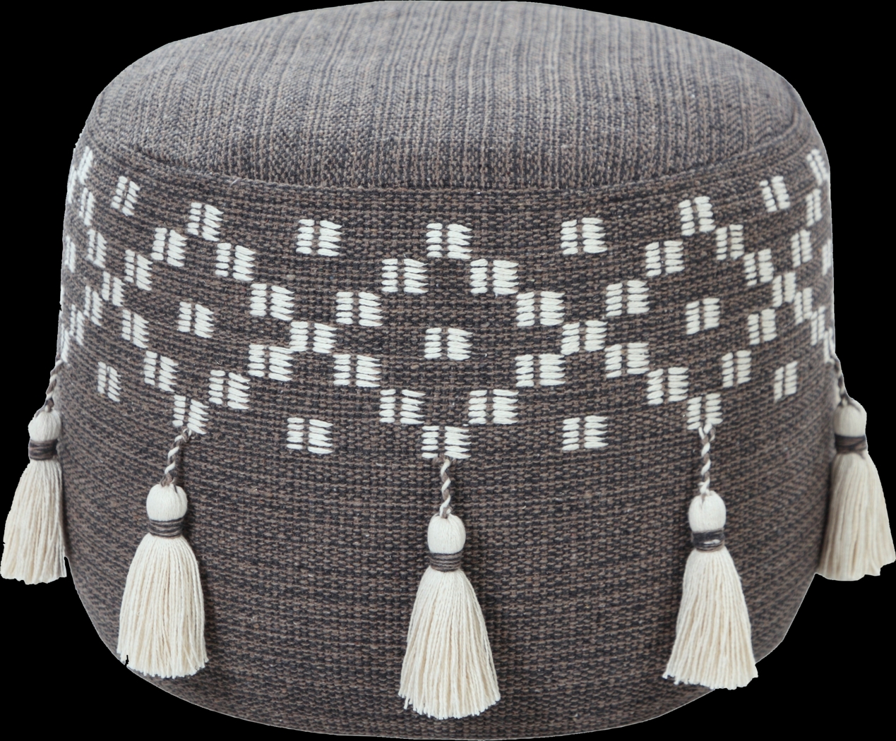 Abumaz Gray/Tan Pouf - Thumbnail - Image 7