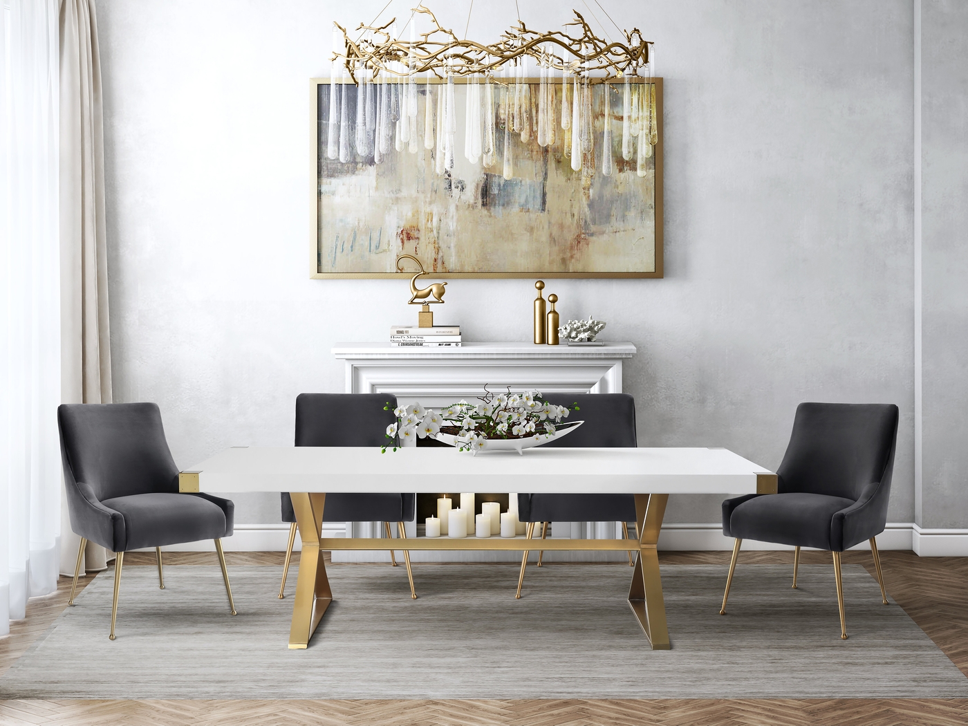 Acadamie White Dining Table - Thumbnail - Image 2