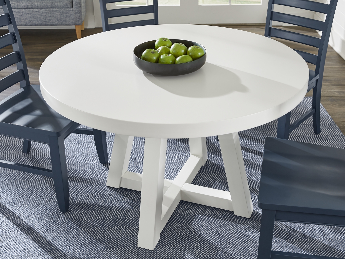 Acadia Hills White 5 Pc Dining Room with Gray Chairs - Thumbnail - Image 3