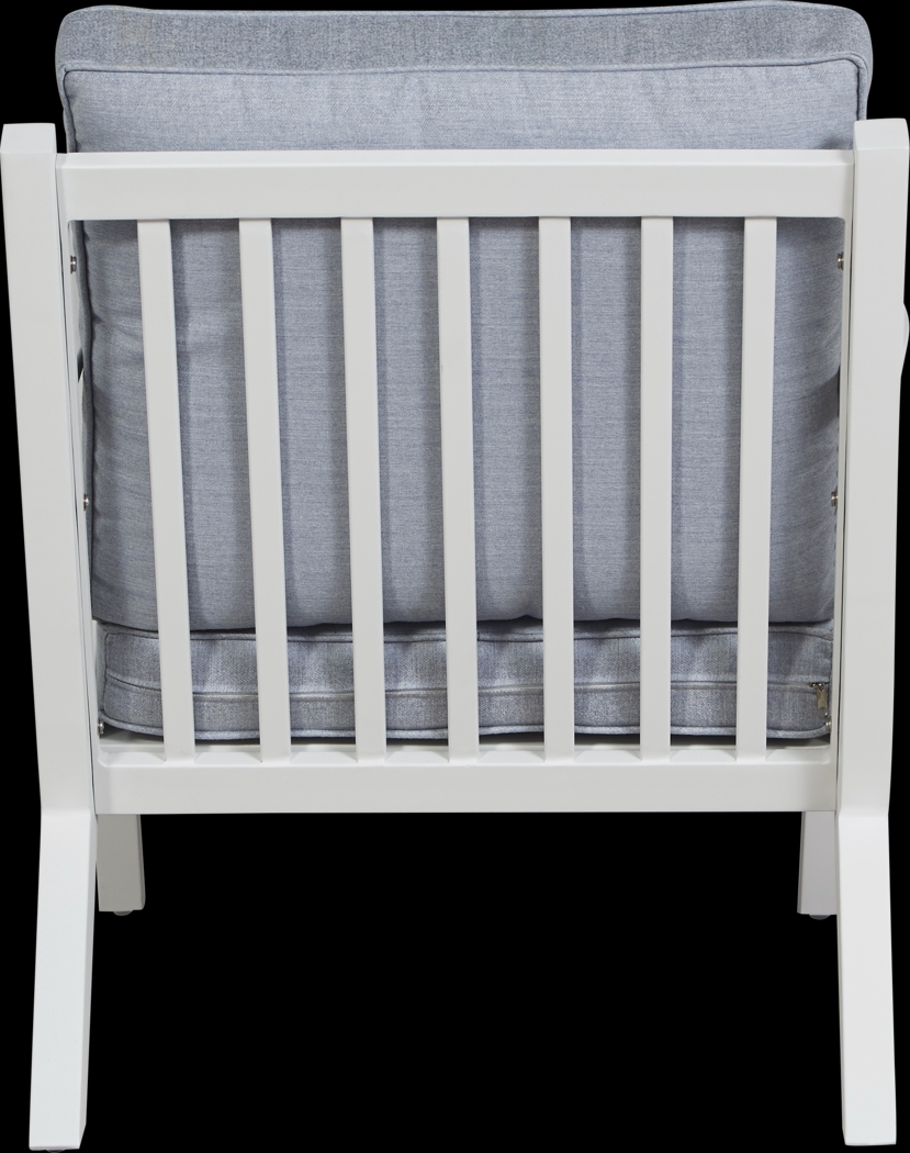 Acadia White Outdoor Chair with Hydra Cushions - Thumbnail - Image 2