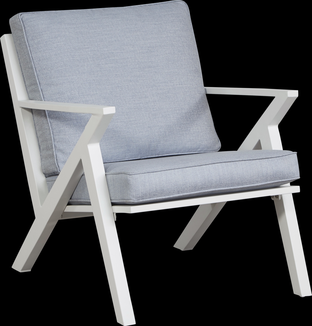 Acadia White Outdoor Chair with Hydra Cushions - Thumbnail - Image 1