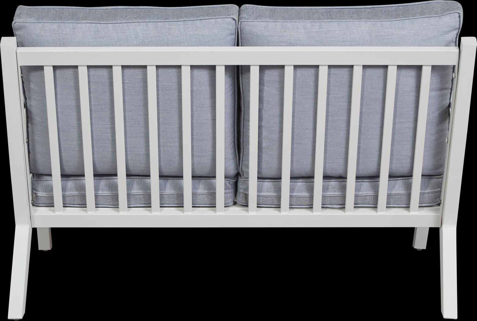 Acadia White Outdoor Loveseat with Hydra Cushions - Thumbnail - Image 2