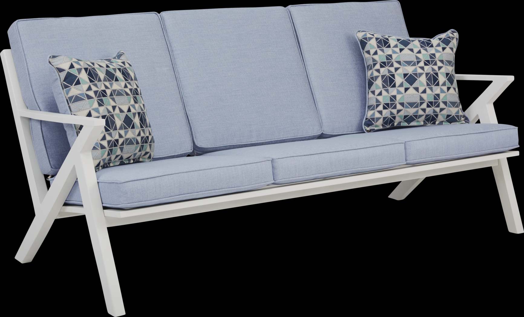 Acadia White Outdoor Sofa with Hydra Cushions - Thumbnail - Image 1