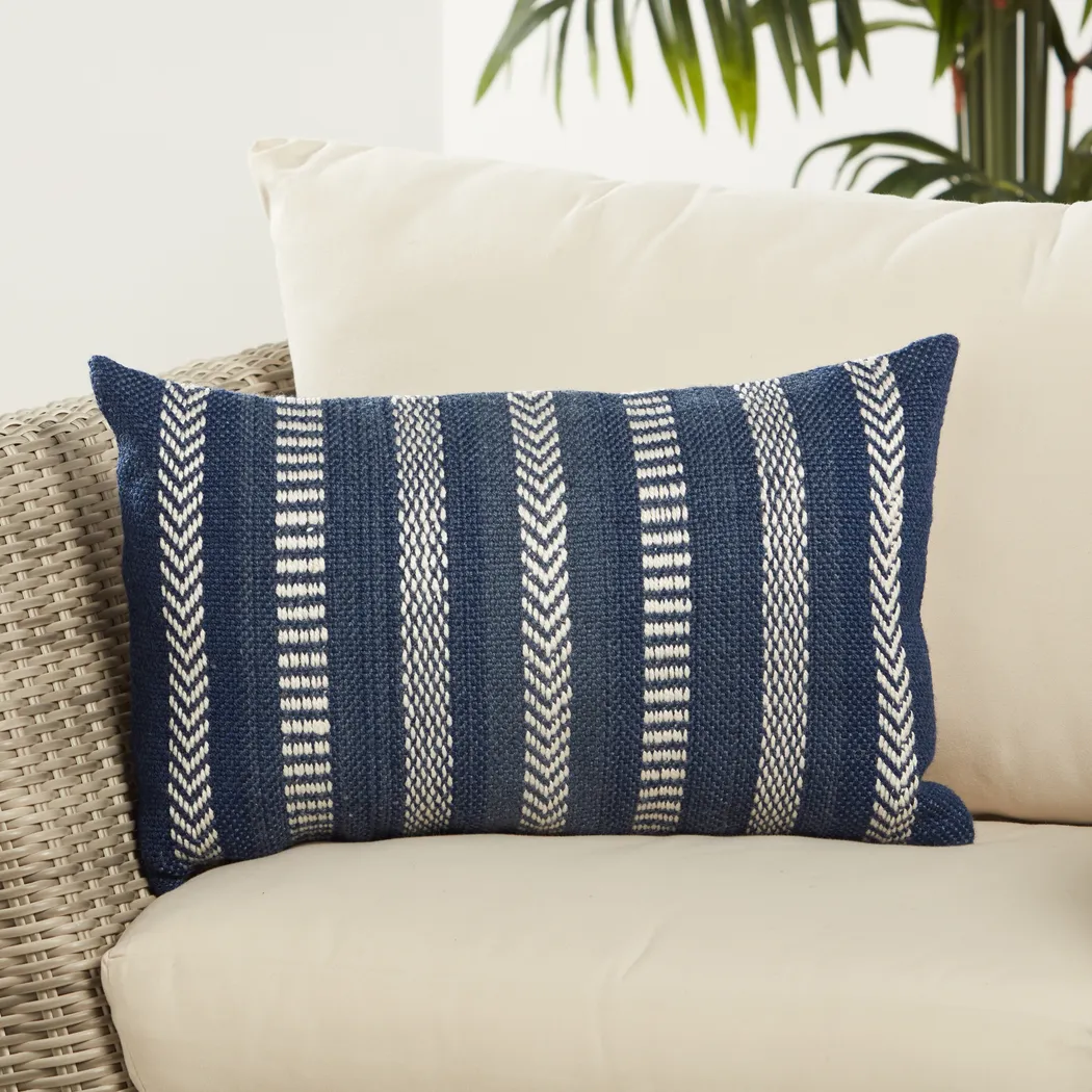 Accentwell Navy Indoor/Outdoor Lumbar Pillow - Thumbnail - Image 2