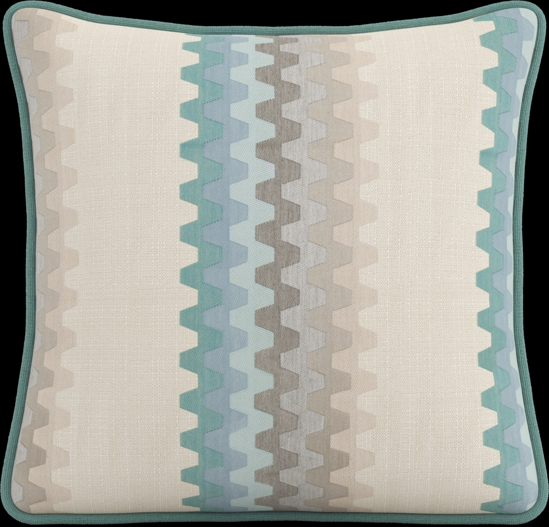 Accordian Geo Turquoise Indoor/Outdoor Accent Pillow, Set of Two - Thumbnail - Image 2