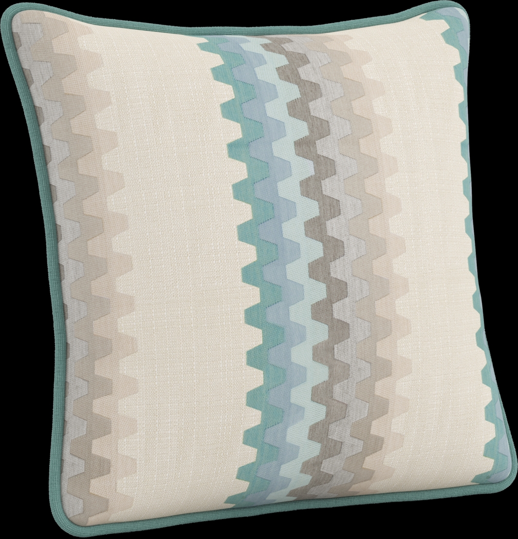 Accordian Geo Turquoise Indoor/Outdoor Accent Pillow, Set of Two - Thumbnail - Image 3