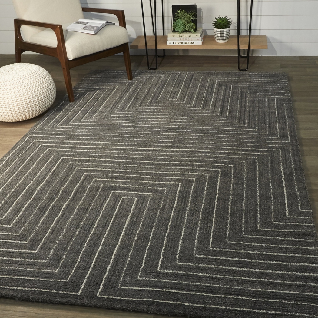 Acee Charcoal 7'10 x 10' Area Rug - Thumbnail - Image 2