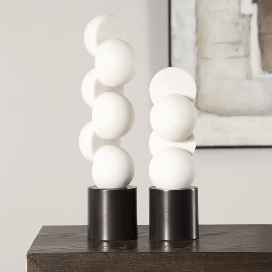 Acesea White Sculpture, Set of 2 - Thumbnail - Image 2