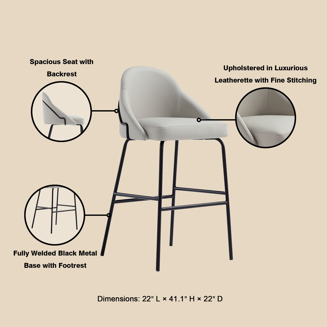 Acewalk I Gray Barstool - Thumbnail - Image 6