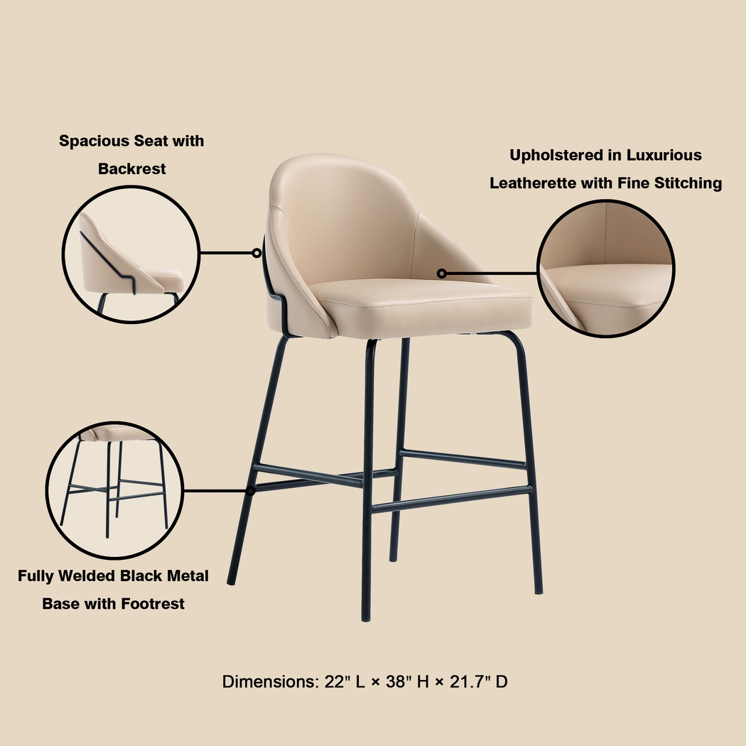 Acewalk I Tan Counter Height Stool - Thumbnail - Image 7