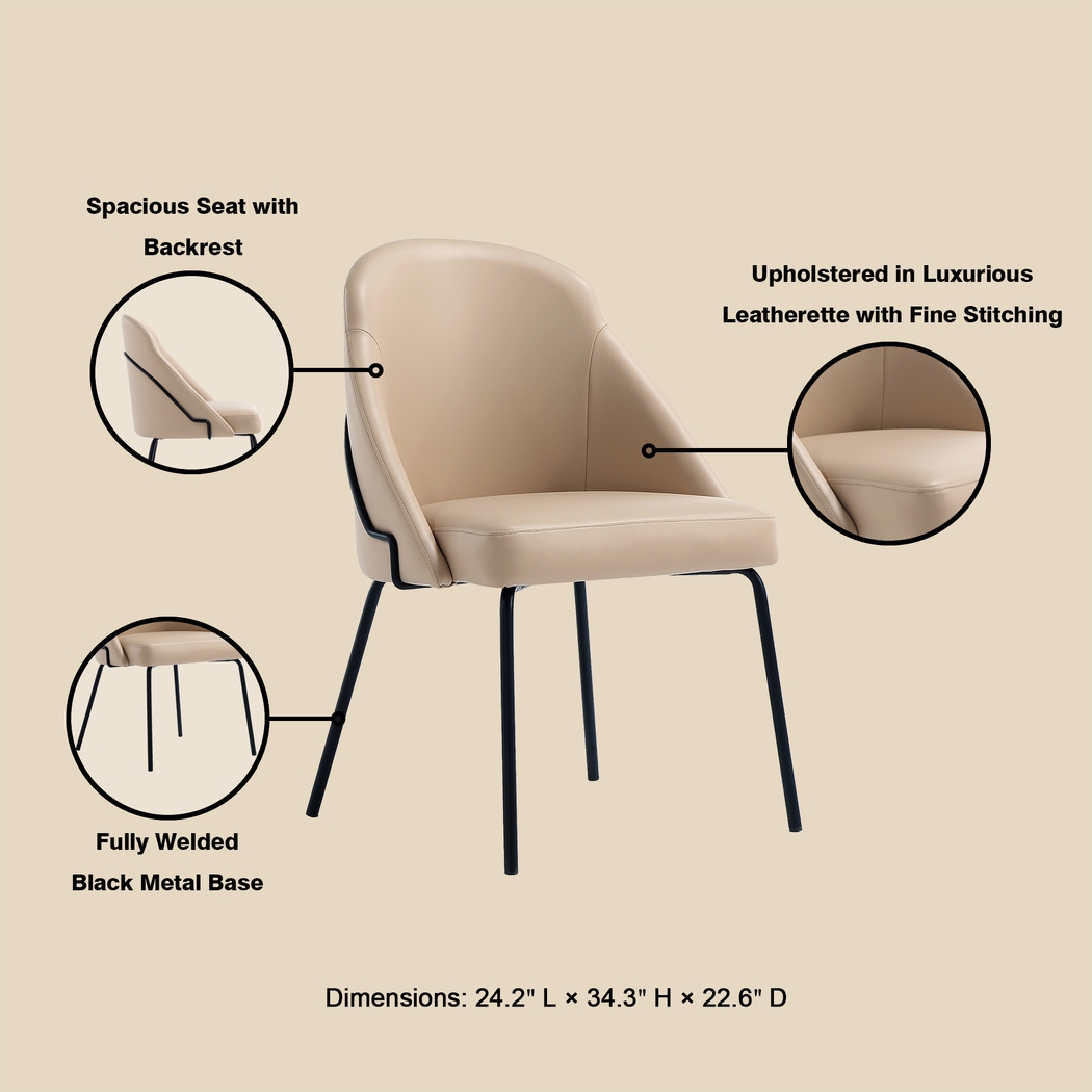 Acewalk I Tan Dining Chair - Thumbnail - Image 4