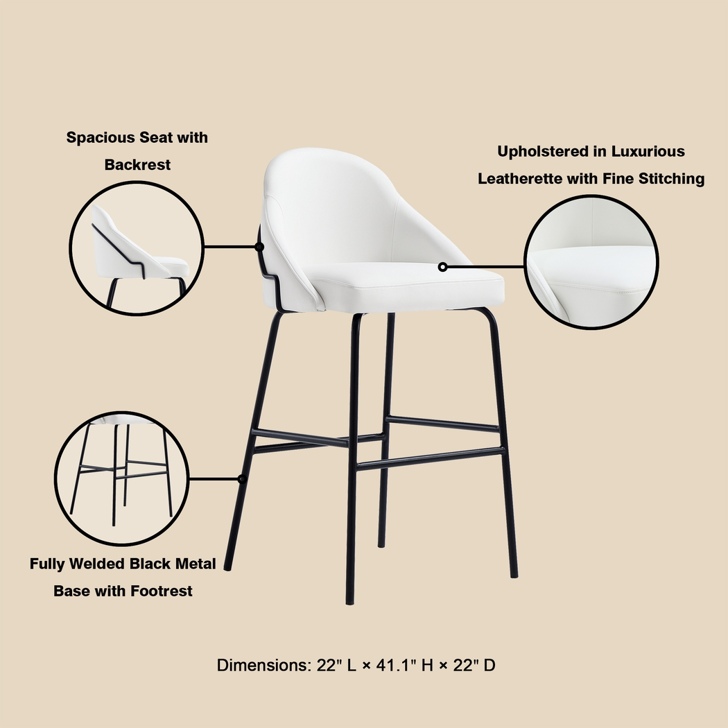 Acewalk I White Barstool - Thumbnail - Image 8