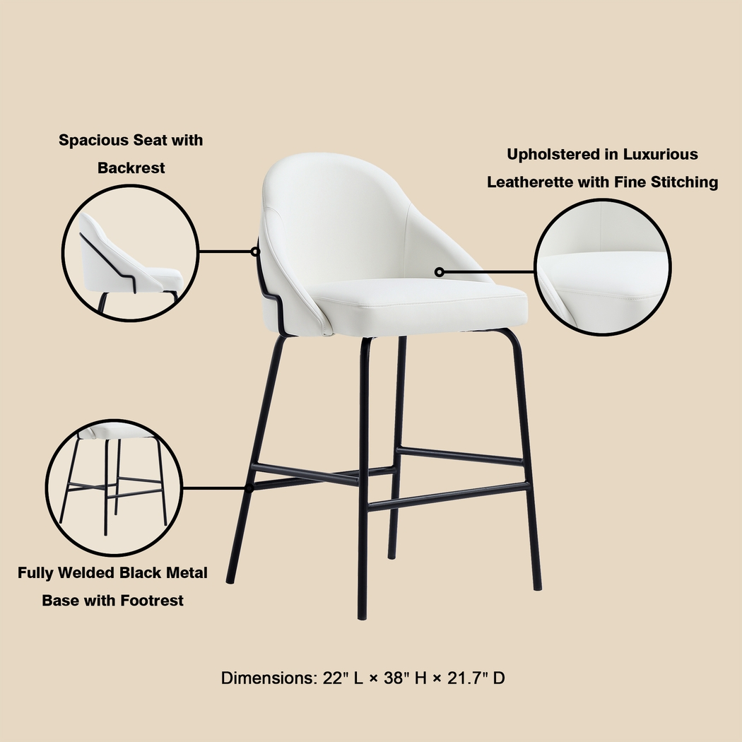 Acewalk I White Counter Height Stool - Thumbnail - Image 8
