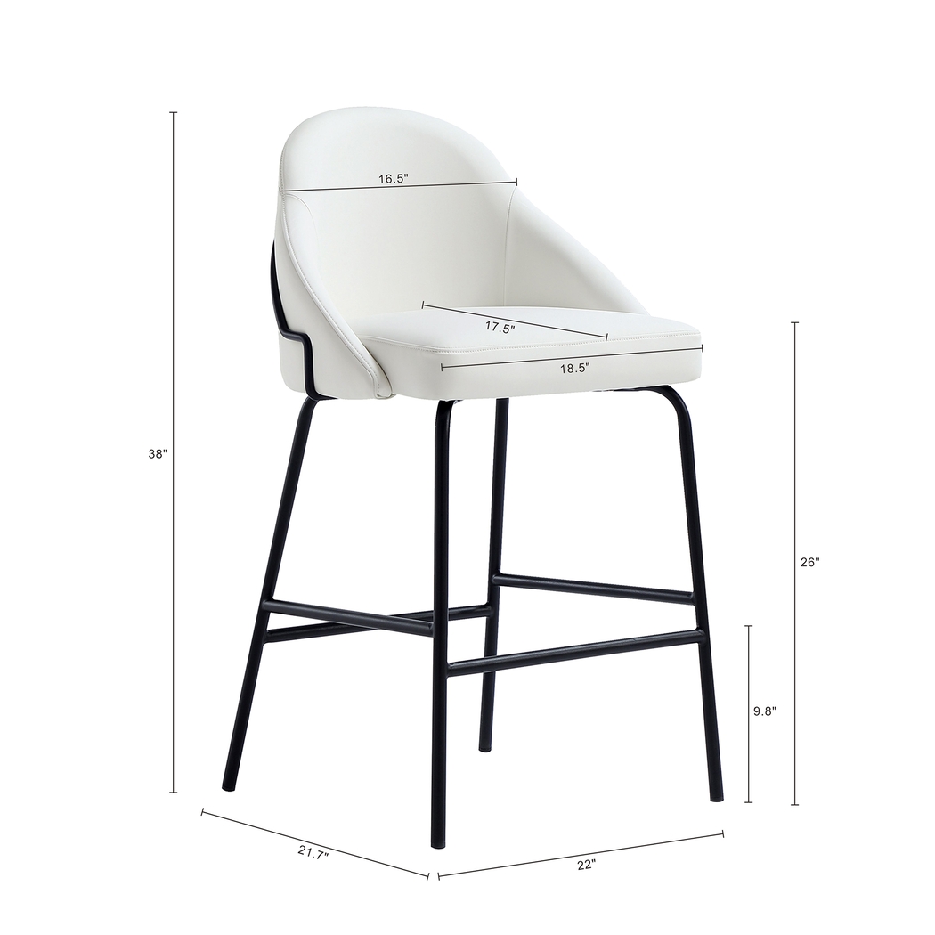 Acewalk I White Counter Height Stool - Thumbnail - Image 9