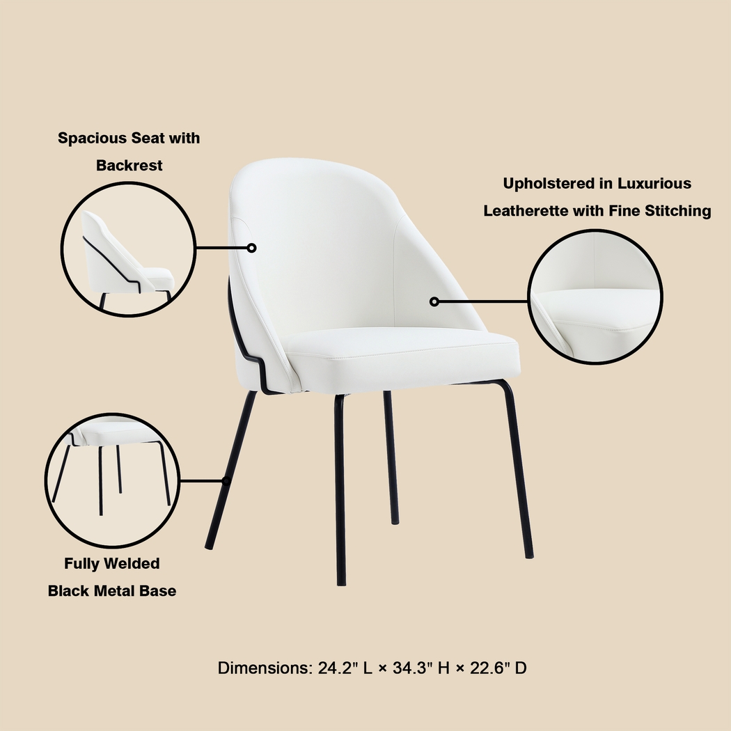 Acewalk I White Dining Chair - Thumbnail - Image 3