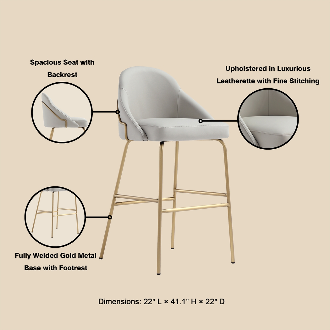 Acewalk II Gray Barstool - Thumbnail - Image 7