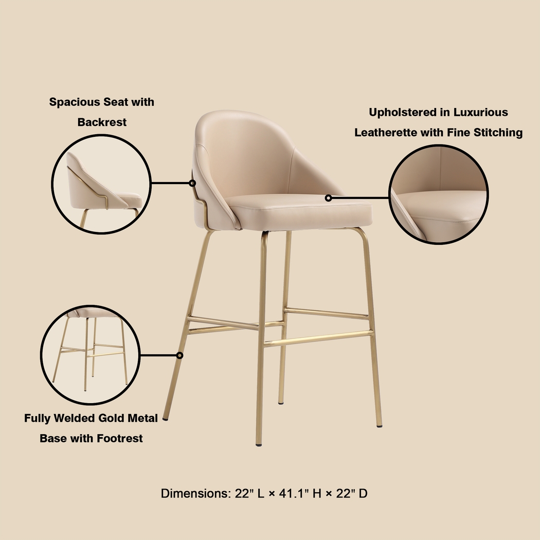 Acewalk II Tan Barstool - Thumbnail - Image 4