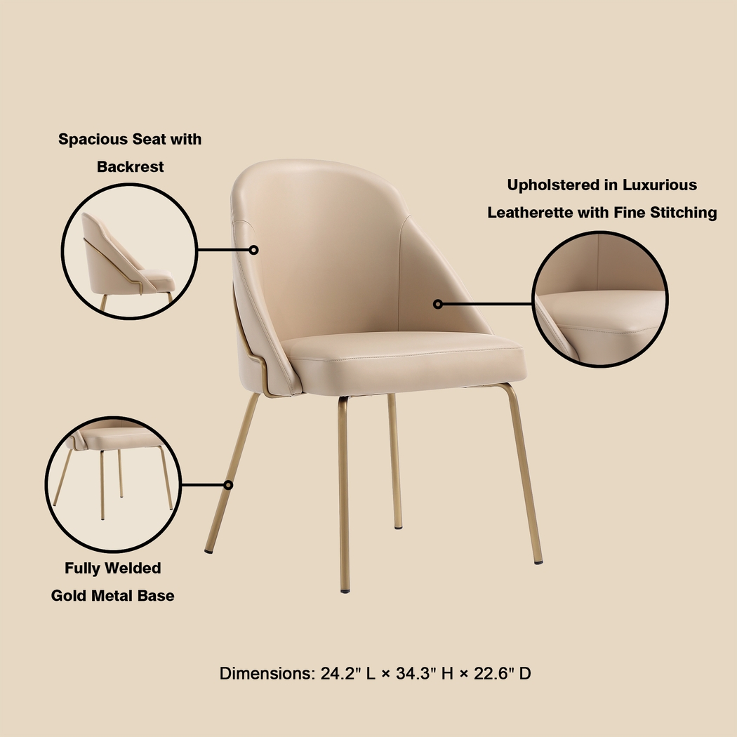 Acewalk II Tan Dining Chair - Thumbnail - Image 3
