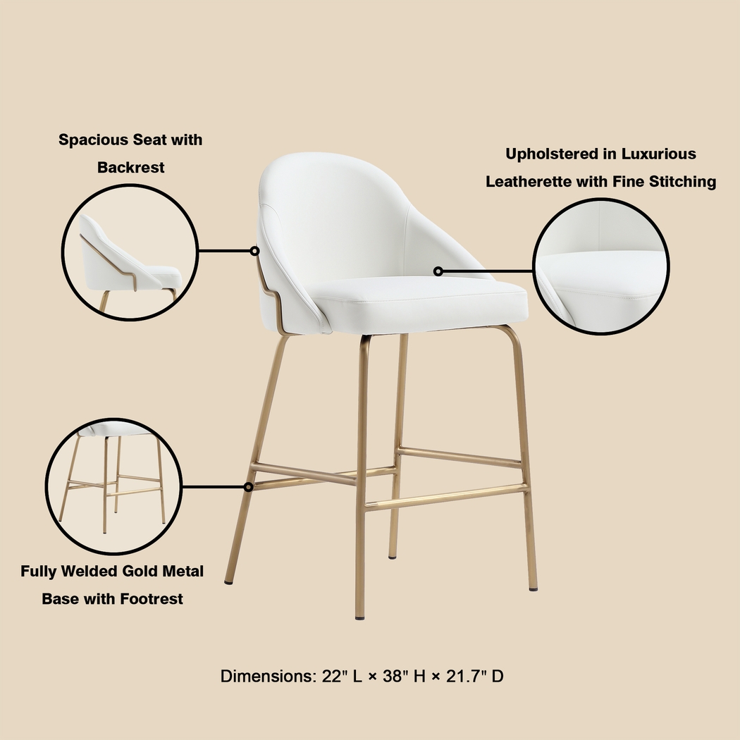Acewalk II White Counter Height Stool - Thumbnail - Image 3