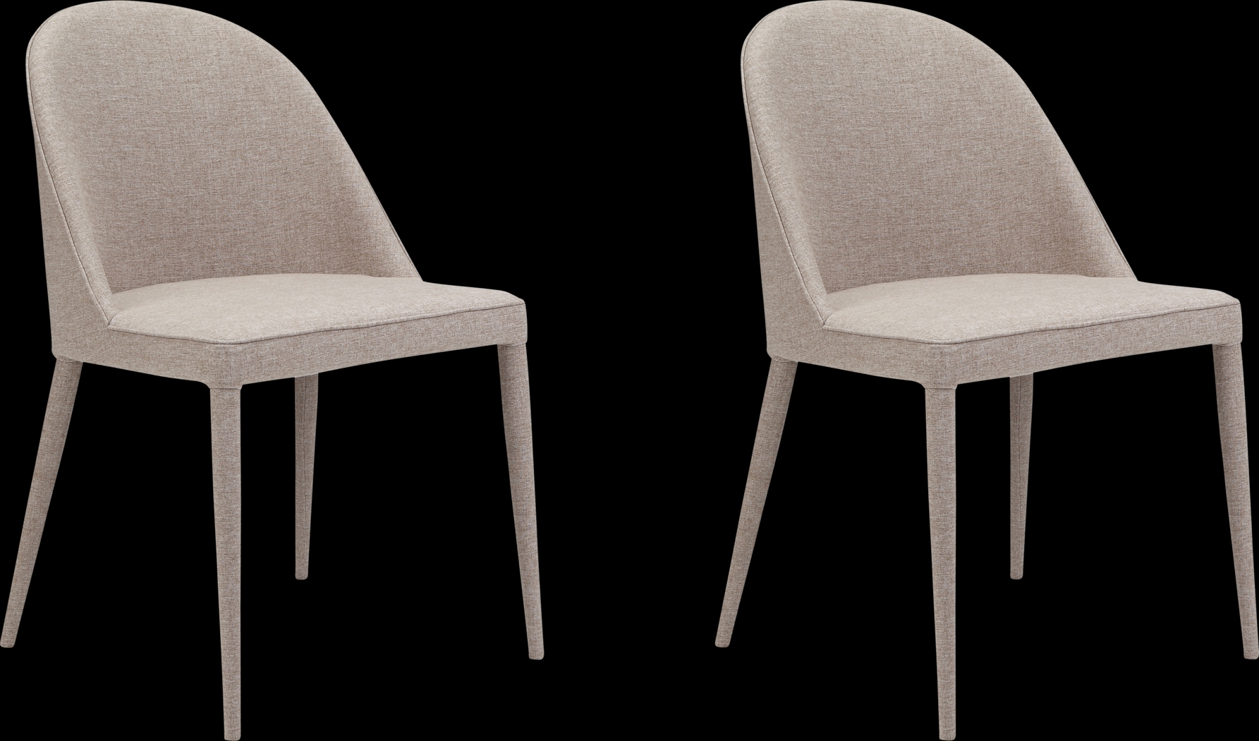 Acfold I Beige Side Chair, Set of 2 - Thumbnail - Image 1