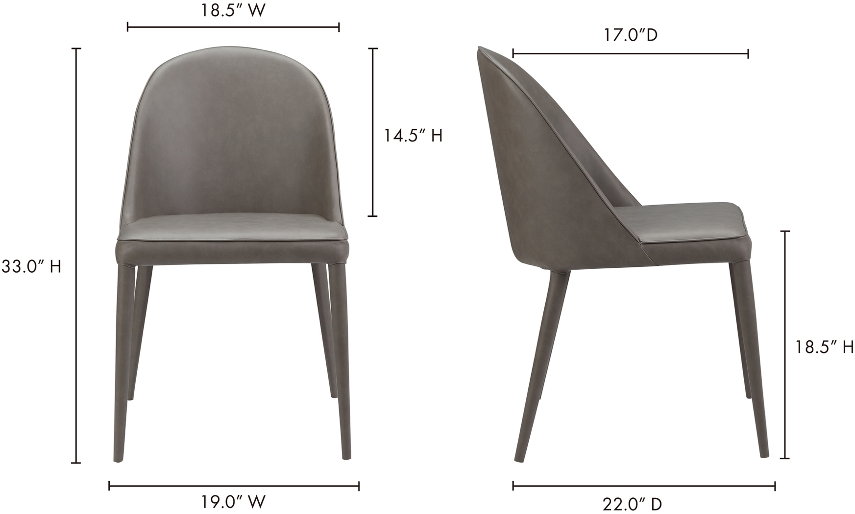 Acfold II Gray Side Chair, Set of 2 - Thumbnail - Image 7
